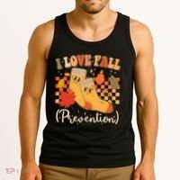 Funny Cute I Love Fall Prevention Retro Cartoon Socks Autumn Lover Tank Top thumb 3