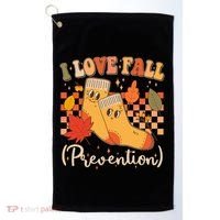 Funny Cute I Love Fall Prevention Retro Cartoon Socks Autumn Lover Golf Towel thumb 0