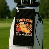 Funny Cute I Love Fall Prevention Retro Cartoon Socks Autumn Lover Golf Towel thumb 2