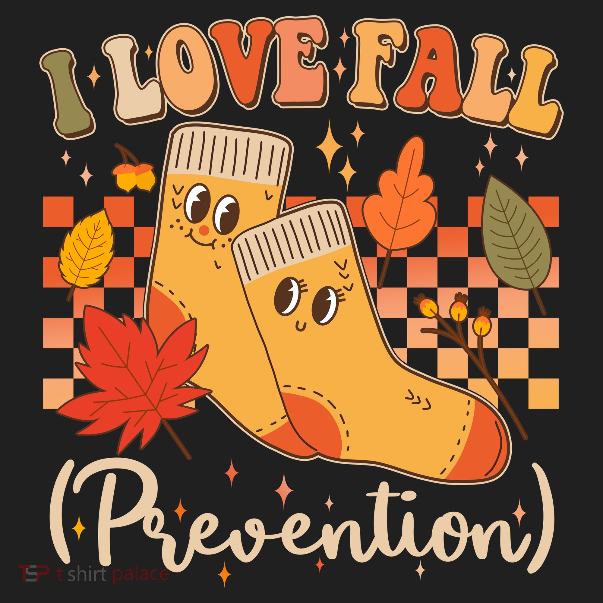 Funny Cute I Love Fall Prevention Retro Cartoon Socks Autumn Lover Golf Towel