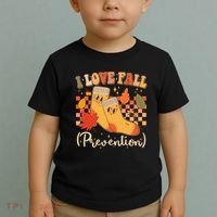 Funny Cute I Love Fall Prevention Retro Cartoon Socks Autumn Lover Toddler T-Shirt thumb 2
