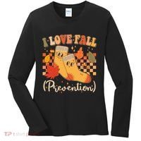 Funny Cute I Love Fall Prevention Retro Cartoon Socks Autumn Lover Women's Long Sleeve Shirt thumb 0