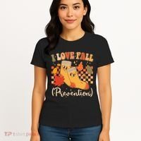 Funny Cute I Love Fall Prevention Retro Cartoon Socks Autumn Lover Women's T-Shirt thumb 4