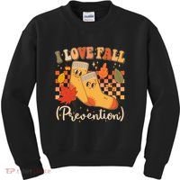 Funny Cute I Love Fall Prevention Retro Cartoon Socks Autumn Lover Kids Sweatshirt thumb 0
