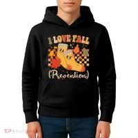 Funny Cute I Love Fall Prevention Retro Cartoon Socks Autumn Lover Kids Hoodie thumb 4