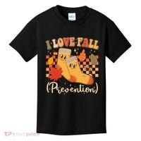 Funny Cute I Love Fall Prevention Retro Cartoon Socks Autumn Lover Kids T-Shirt thumb 0
