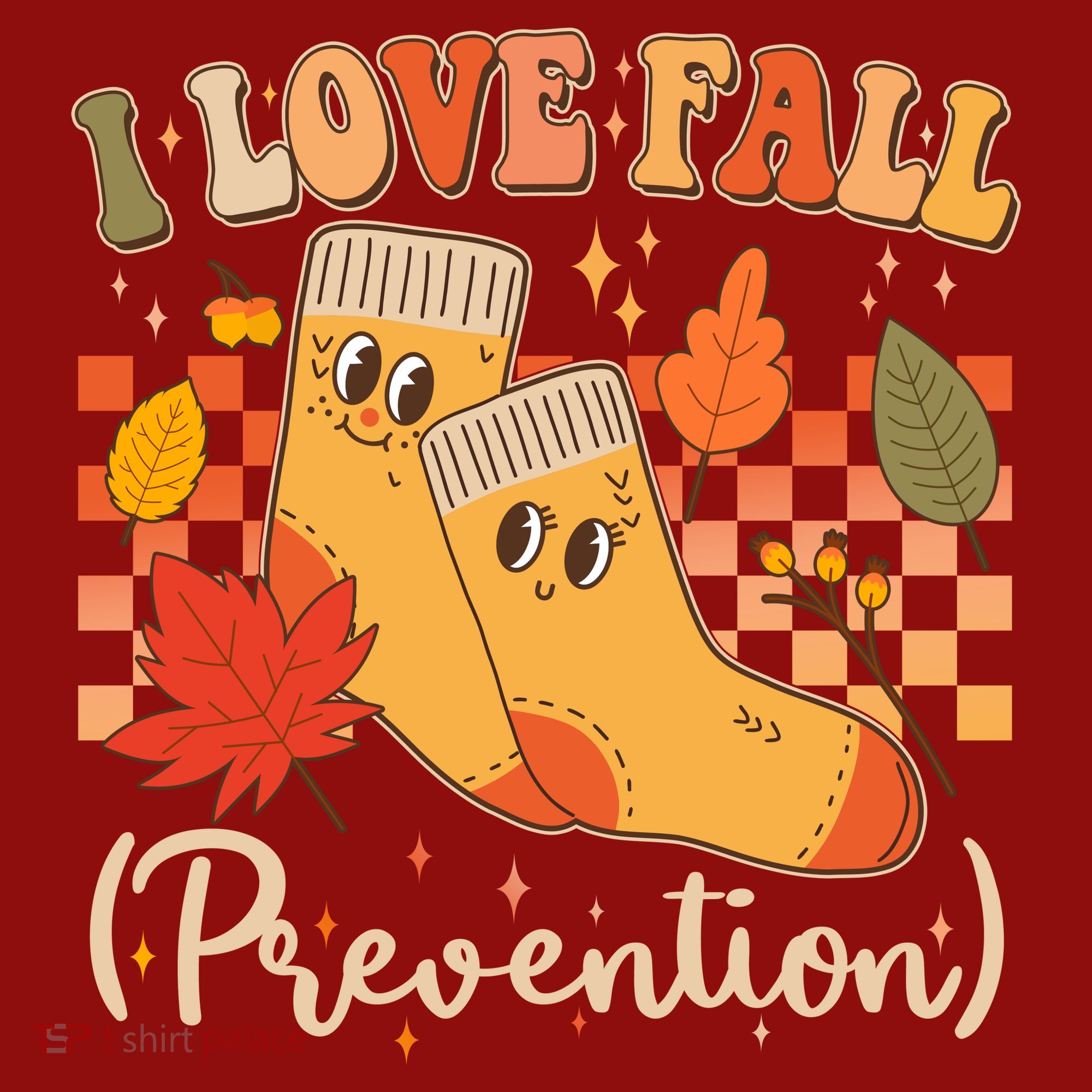 Funny Cute I Love Fall Prevention Retro Cartoon Socks Autumn Lover Long Sleeve Shirt