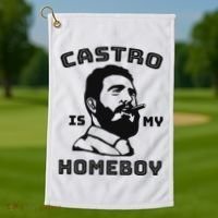 Fidel Castro Is My Homeboy Funny Cuba Golf Towel thumb 1