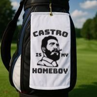 Fidel Castro Is My Homeboy Funny Cuba Golf Towel thumb 2