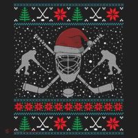 Funny Christmas Ice Hockey Ugly Christmas Cool Gift Golf Towel thumb 3