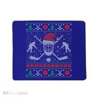 Funny Christmas Ice Hockey Ugly Christmas Cool Gift Mousepad thumb 0