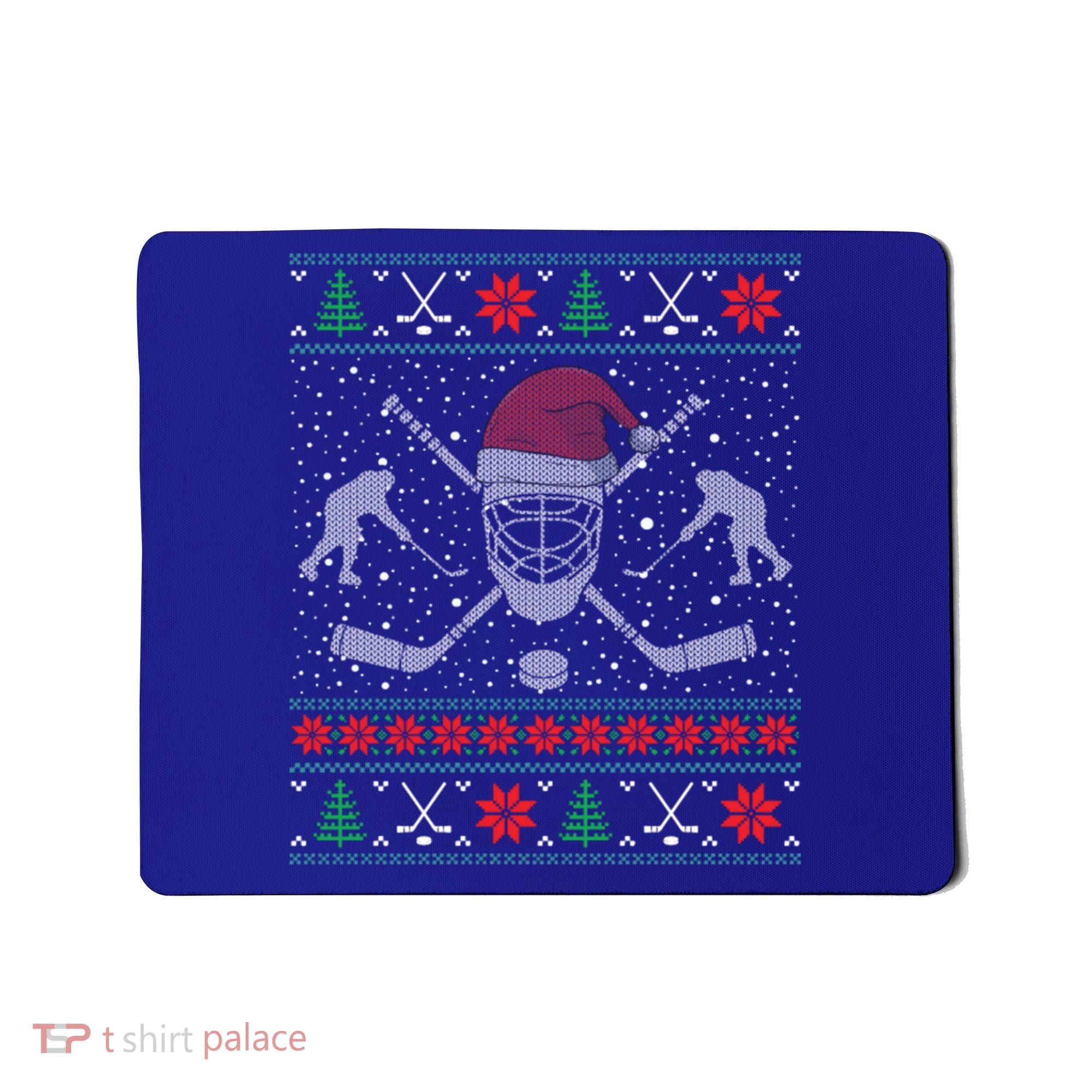 Funny Christmas Ice Hockey Ugly Christmas Cool Gift Mousepad