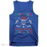 Funny Christmas Ice Hockey Ugly Christmas Cool Gift Tank Top thumb 0