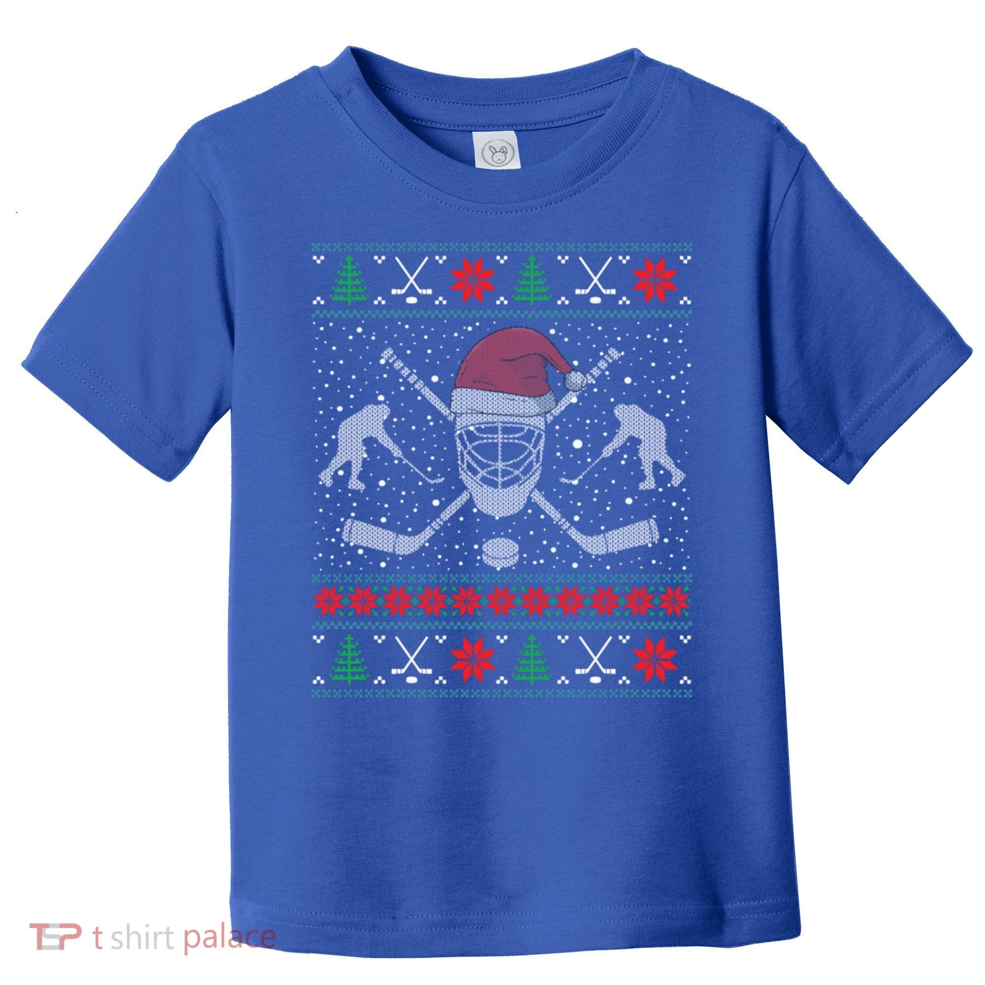 Funny Christmas Ice Hockey Ugly Christmas Cool Gift Toddler T-Shirt