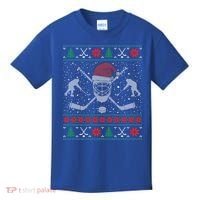 Funny Christmas Ice Hockey Ugly Christmas Cool Gift Kids T-Shirt thumb 0