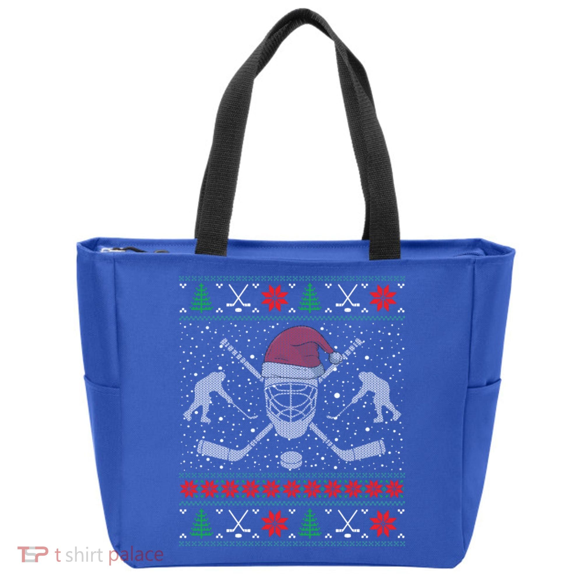 Funny Christmas Ice Hockey Ugly Christmas Cool Gift Tote Bag