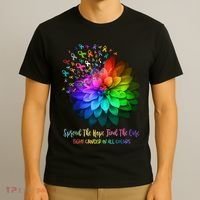 Fight Cancer In All Color Spread The Hope Find a Cure T-Shirt thumb 3