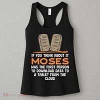Funny Christian If You Think About It Moses Religious Women's Tank Top thumb 3