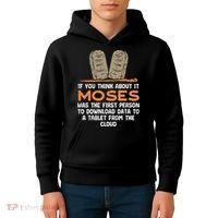 Funny Christian If You Think About It Moses Religious Kids Hoodie thumb 4