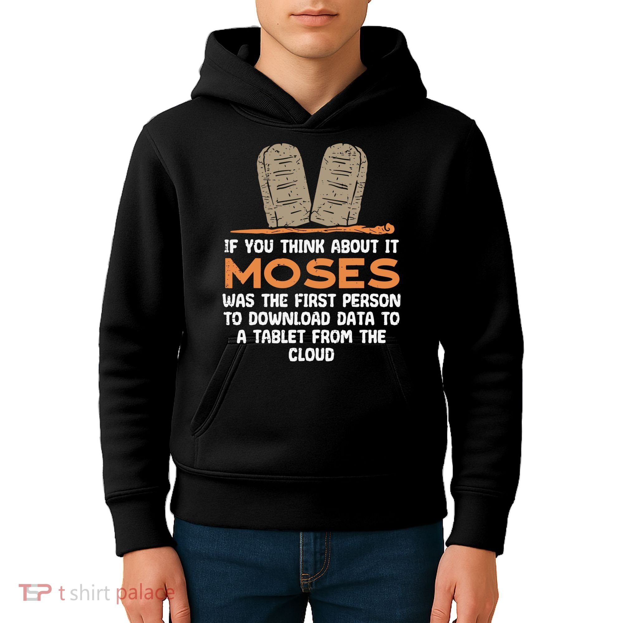 Funny Christian If You Think About It Moses Religious Kids Hoodie