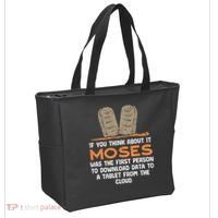 Funny Christian If You Think About It Moses Religious Tote Bag thumb 2