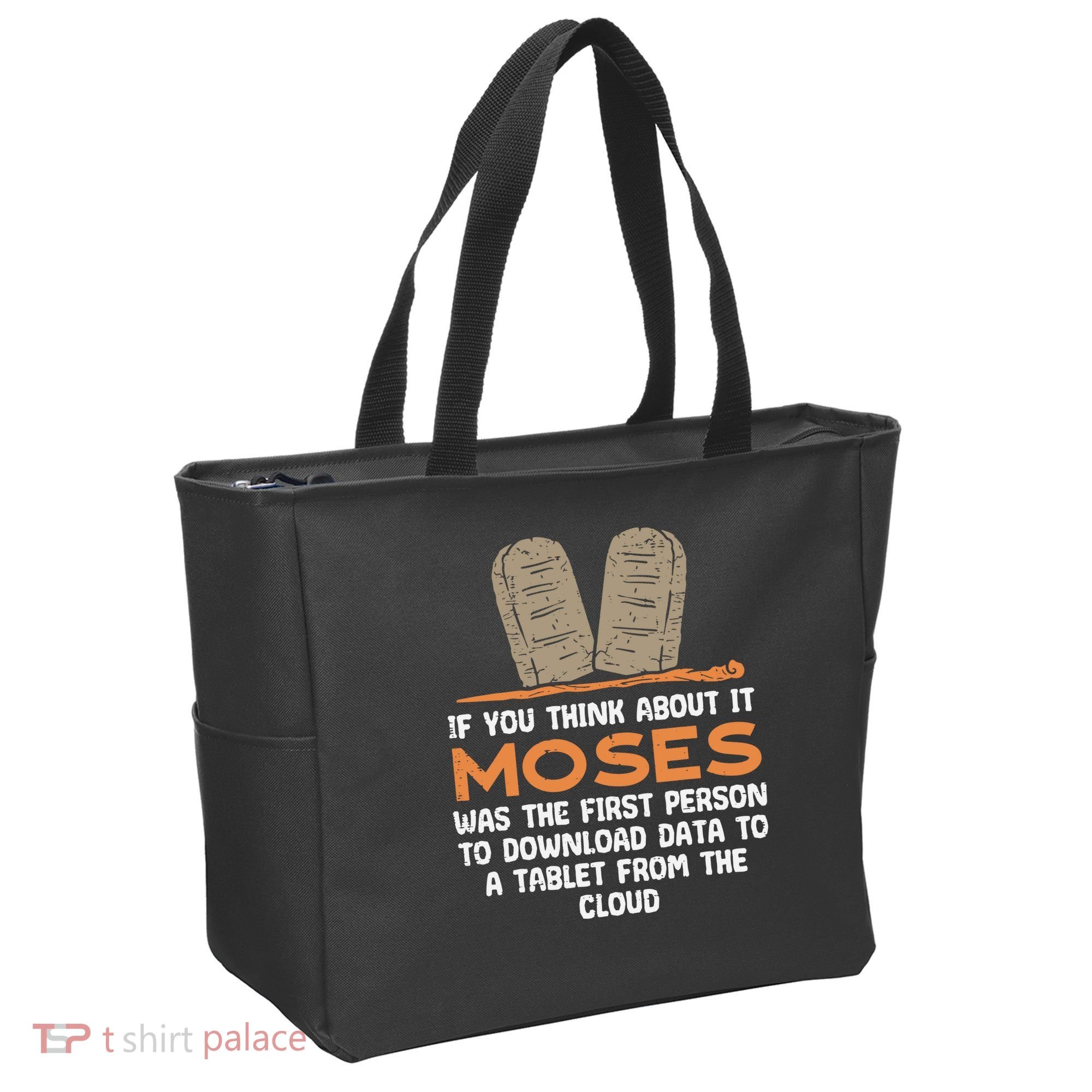 Funny Christian If You Think About It Moses Religious Tote Bag