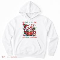 Funny Christmas I'm Fine It's Fine Just Having A Meltdown Snowman Hoodie thumb 0