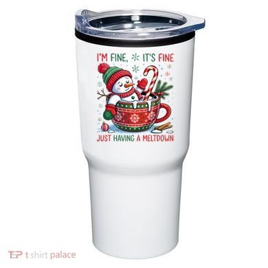 Funny Christmas I'm Fine It's Fine Just Having A Meltdown Snowman Tumbler