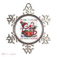 Funny Christmas I'm Fine It's Fine Just Having A Meltdown Snowman Ornament thumb 0