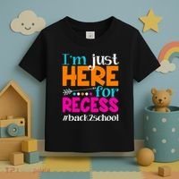 Funny Cute I'm Just Here For Recess #Back 2 School Toddler T-Shirt thumb 3
