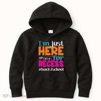 Funny Cute I'm Just Here For Recess #Back 2 School Kids Hoodie thumb 0