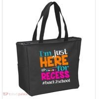 Funny Cute I'm Just Here For Recess #Back 2 School Tote Bag thumb 2