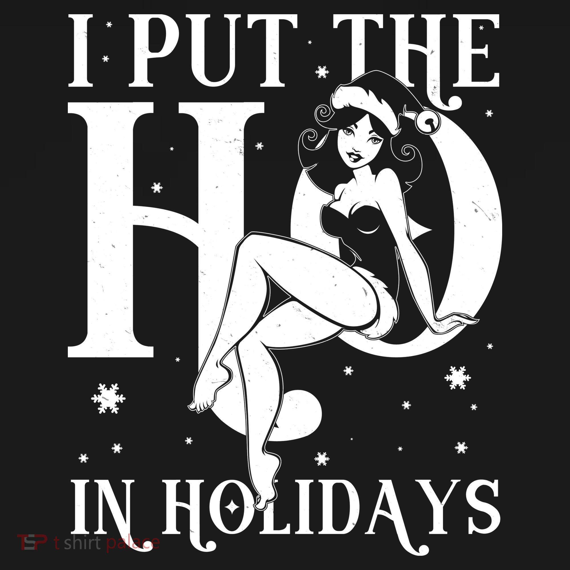 Funny Christmas I Put The Ho In Holidays Pin Up Girl Women's Tank Top