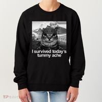 Fuuny Cat I Survived TodayS Tummy Ache Women's Sweatshirt thumb 0