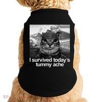 Fuuny Cat I Survived TodayS Tummy Ache Doggie Tank thumb 0