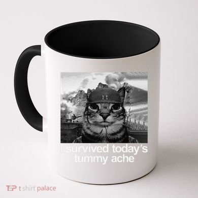 Fuuny Cat I Survived TodayS Tummy Ache Coffee Mug