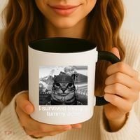 Fuuny Cat I Survived TodayS Tummy Ache Coffee Mug thumb 3