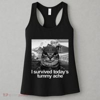 Fuuny Cat I Survived TodayS Tummy Ache Women's Tank Top thumb 3