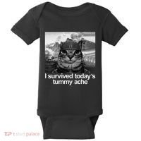 Fuuny Cat I Survived TodayS Tummy Ache Baby Bodysuit thumb 0