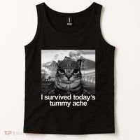 Fuuny Cat I Survived TodayS Tummy Ache Tank Top thumb 2