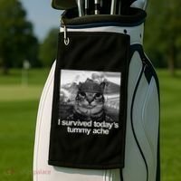 Fuuny Cat I Survived TodayS Tummy Ache Golf Towel thumb 2