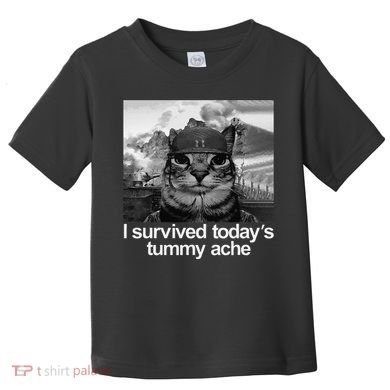 Fuuny Cat I Survived TodayS Tummy Ache Toddler T-Shirt