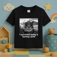 Fuuny Cat I Survived TodayS Tummy Ache Toddler T-Shirt thumb 3