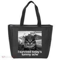 Fuuny Cat I Survived TodayS Tummy Ache Tote Bag thumb 0