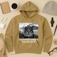 Fuuny Cat I Survived TodayS Tummy Ache Hoodie thumb 3