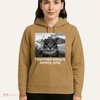 Fuuny Cat I Survived TodayS Tummy Ache Hoodie thumb 5