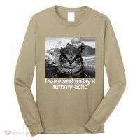 Fuuny Cat I Survived TodayS Tummy Ache Long Sleeve Shirt thumb 0