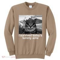 Fuuny Cat I Survived TodayS Tummy Ache Sweatshirt thumb 0