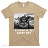 Fuuny Cat I Survived TodayS Tummy Ache T-Shirt thumb 0
