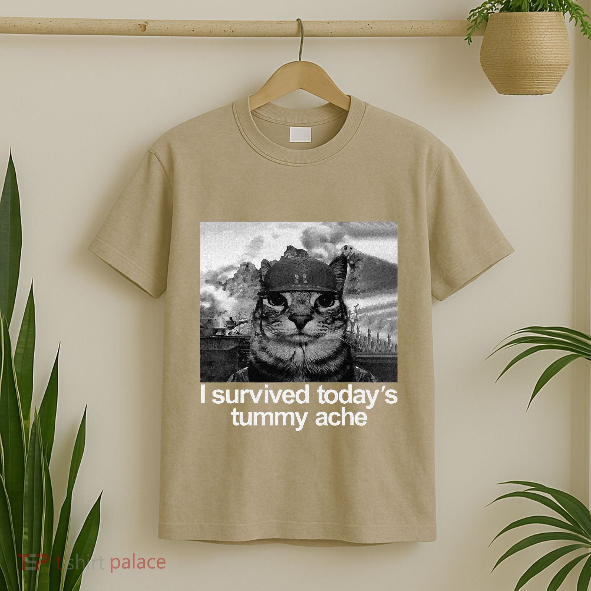 Fuuny Cat I Survived TodayS Tummy Ache T-Shirt